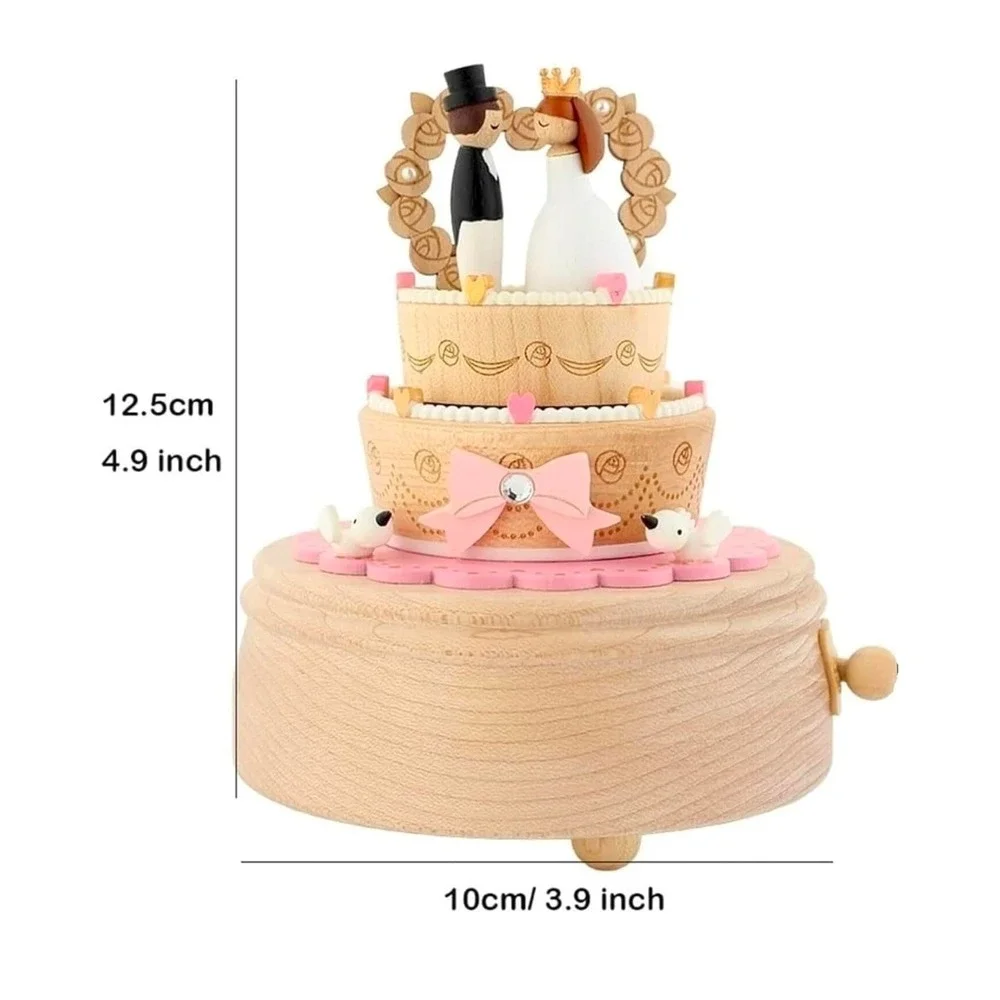Wooderful‎ Life Musical Wedding Cake Bride Groom Rotating Figurine